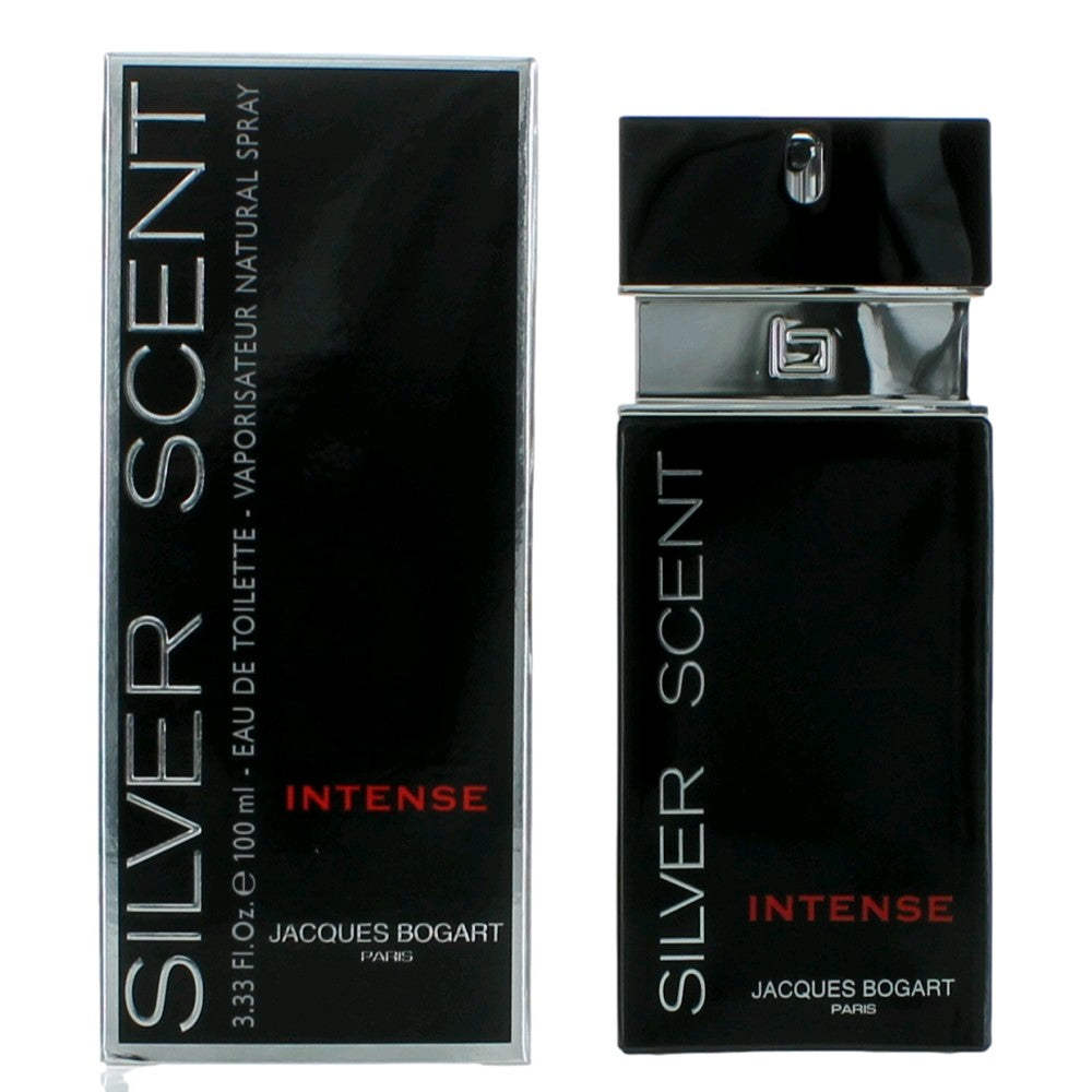 Bottle of Silver Scent Intense by Jacques Bogart, 3.4 oz Eau De Toilette Spray for Men